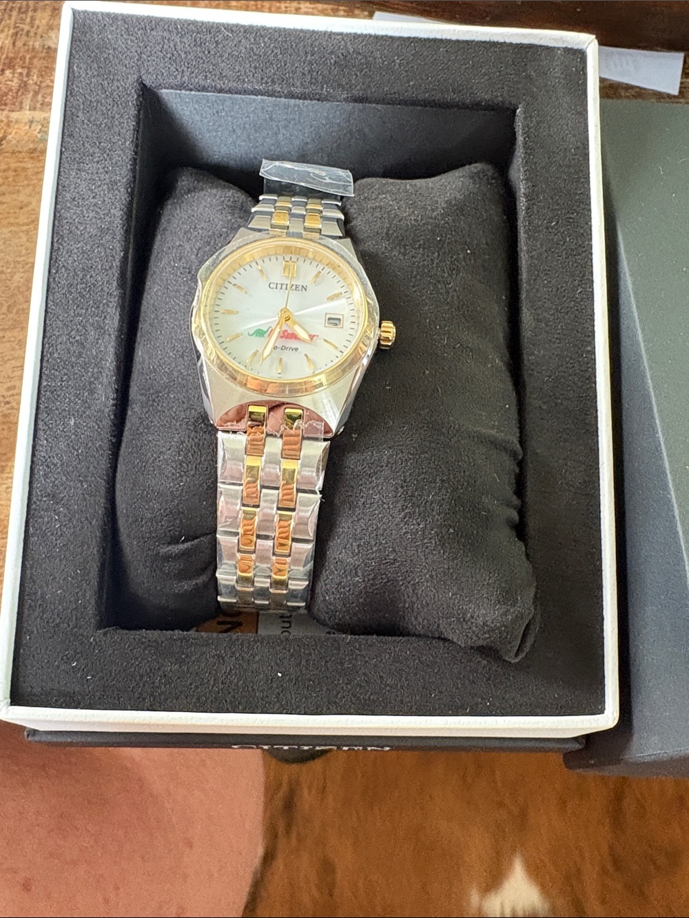 Citizen Ladies Two-Tone Bracelet Watch in Silver & Gold with Sinclair Dino logo